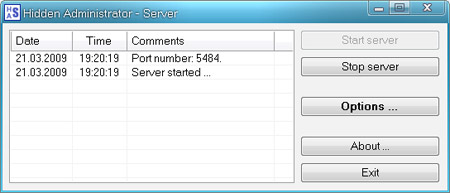 Hidden Administrator: La ventana del servidor